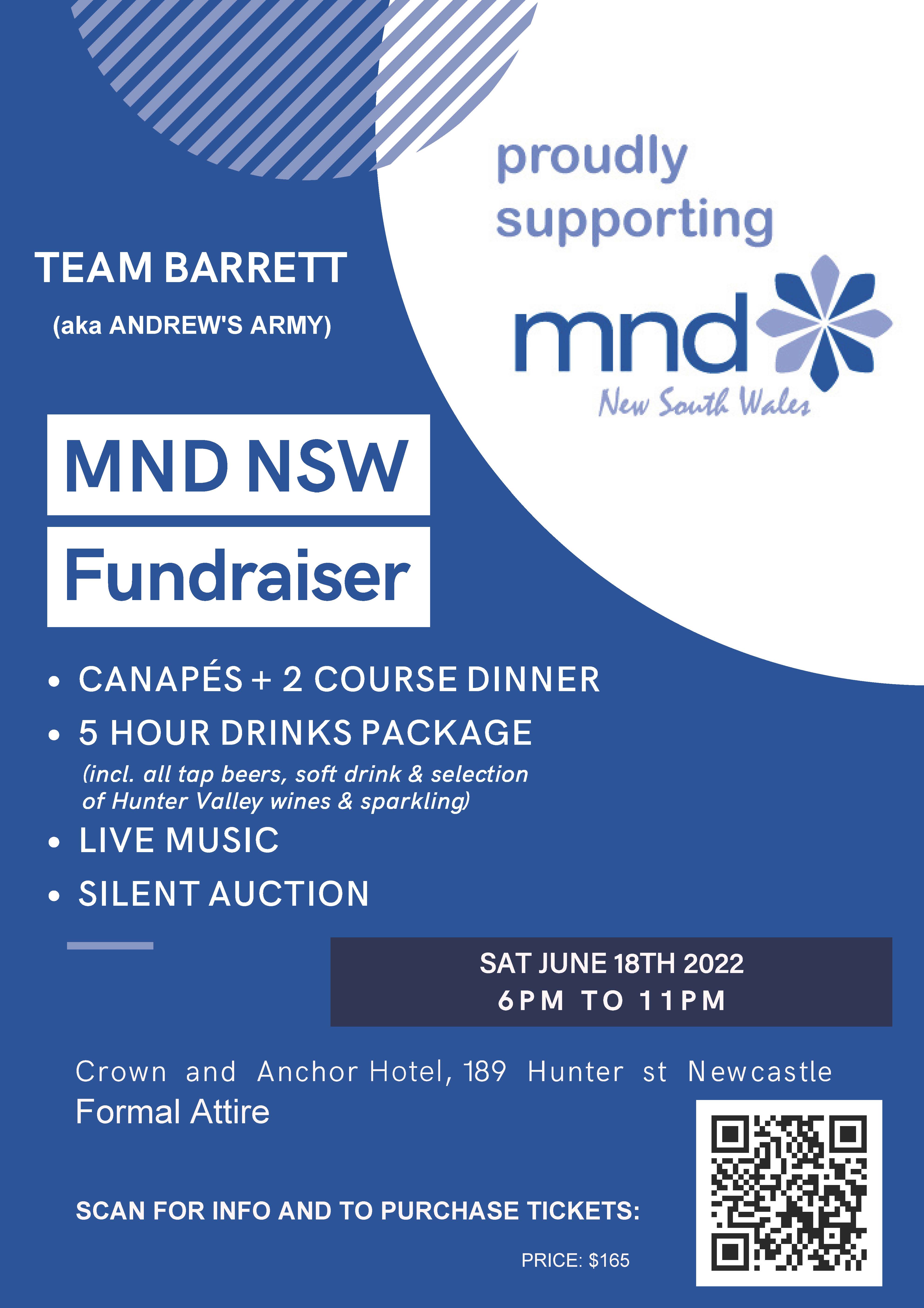 Team Barrett MND Fundraiser Flyer